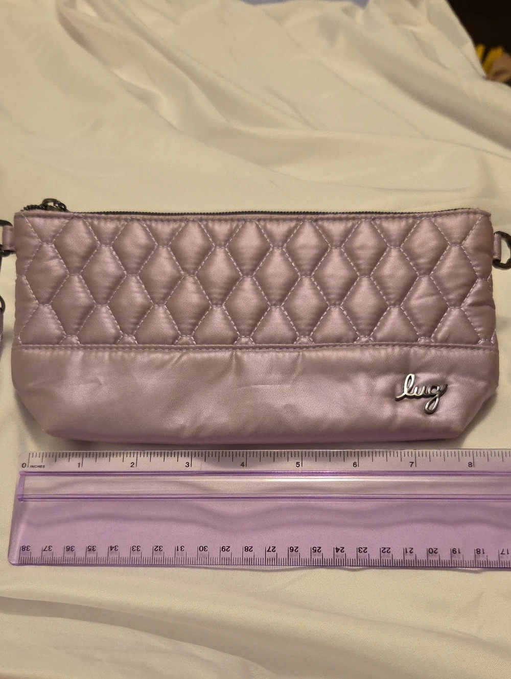 lug Quilted Lavender Satin Wristlet Crossbody Shiplap